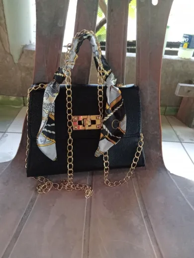 Fashionable Mini Women Handbag Silk Scarf Chain Shoulder Crossbody Bag Small Design Trendy PU Material Daily Match Medium