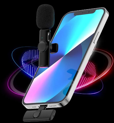 K11 Professional Wireless Lavalier Microphone for iPhone iPad Laptop Android Live Gaming Video Recording Interview Business Mic