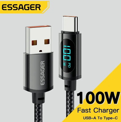 Essager USB Type C Cable For Huawei Honor Xiaomi Samsung Super Charge 66W/100W Fast Charging USB C Charger Data Cable Wire Cord