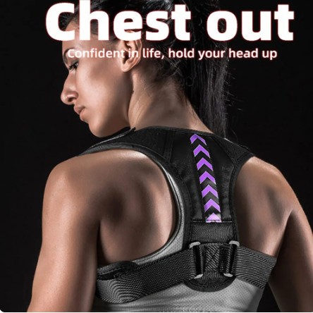 Posture Corrector Unisex Adjustable For Clavicle Support Providing Pain Relief Neck Back Shoulder Reshape Your Body 1PC Purple