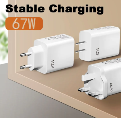 67W USB Charger Quick Charge3.0 Phone Fast Charging Charger Wall Adapter for Samsung Xiaomi Poco iPhone 14 13 iPad Chargers