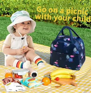 Insulated Lunch Bag Women Waterproof Thickened Aluminum Foil Kids Small Portable Lunch Box Beach Cooler Bag Warmer Lunchbox