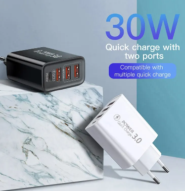 3USB Type C Power Adapter Wall Charger Fast Charging Phone Charger PD Power Adapter for Samsung Xiaomi iPhone QC3.0 Wall Phone