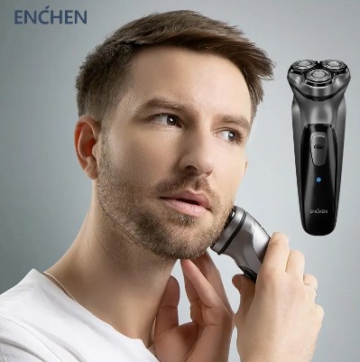 ENCHEN Blackstone Electrical Rotary Shaver for Men 3D Floating Blade Washable Type-C USB Rechargeable Shaving Beard Machine