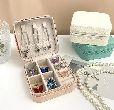 Portable Jewelry Storage Box Mini Earring Ring Handheld Ornaments Necklace Small Precise Mini Jewelry Box Korean Style Solid