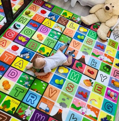Baby Play Mat 180x120cm Doubel Sided Printed Kids Rug Educational Toys for Children Crawling Carpet Game Activity Gym Foam Floor